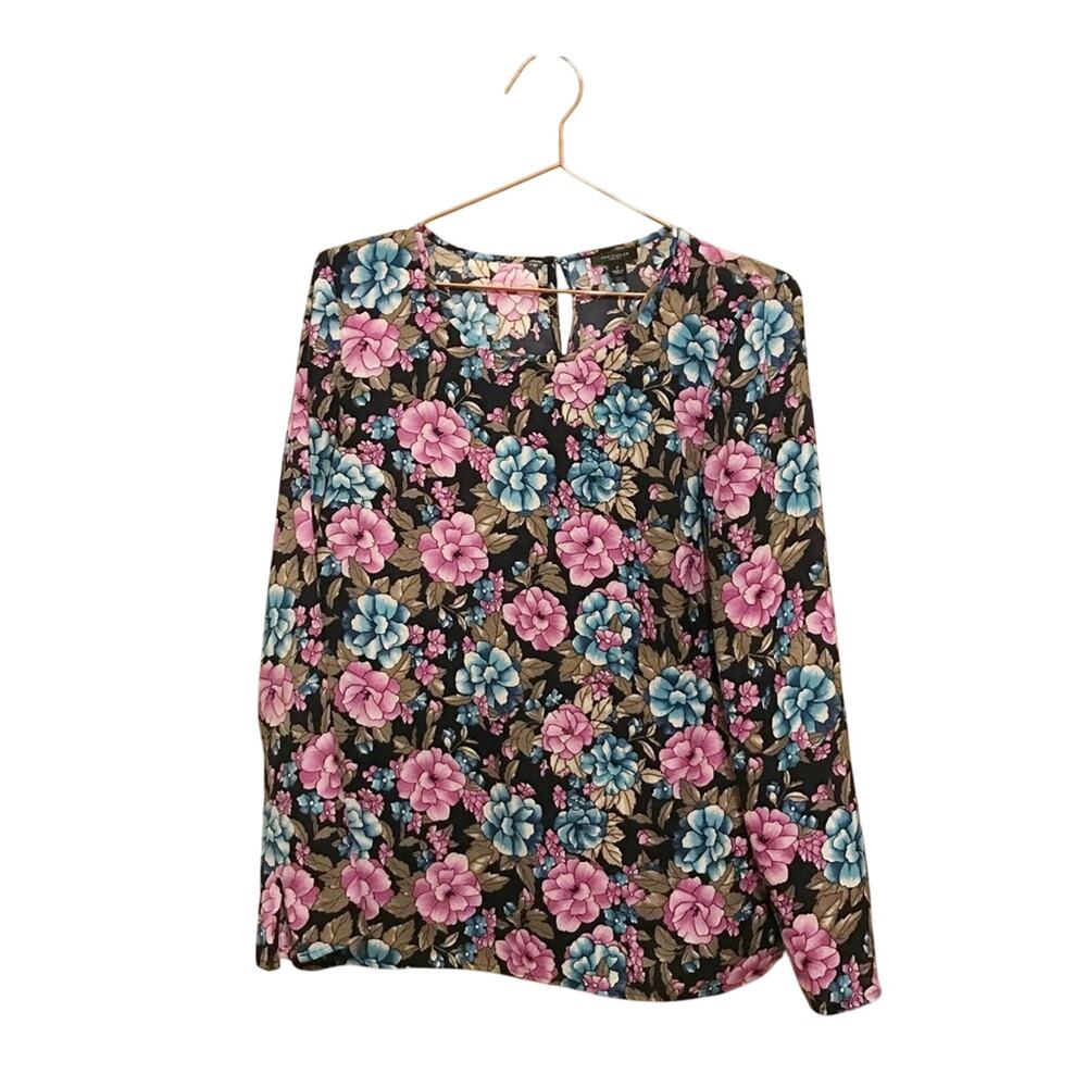 Ann Taylor long sleeved floral blouse size 2